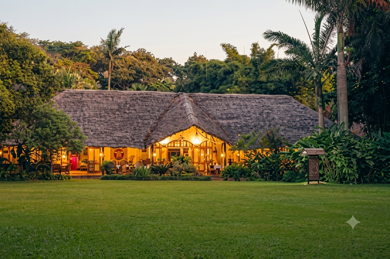 Outpost Lodge Arusha en soirée